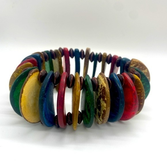 colorful coconut shell bracelet - Picture 1 of 3
